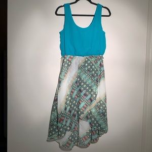 NWOT As U Wish Teal Dress Geometric Skirt | LARGE